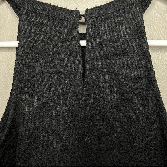 Zara Trafaluc black tweed halter top with fringe hem women's size small - Picture 7 of 8